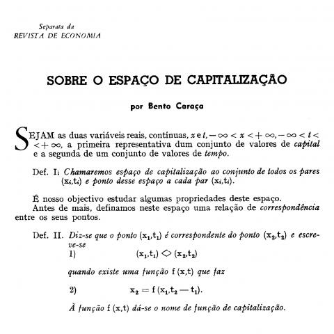 Sobre o Espaço de Capitalização